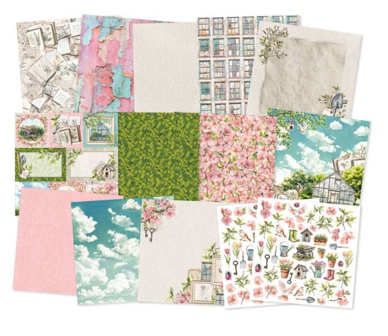 Sada scrapbookových oboustranně potištěných papírů P13 12x12" - Breathe and Bloom - sada 12 listů