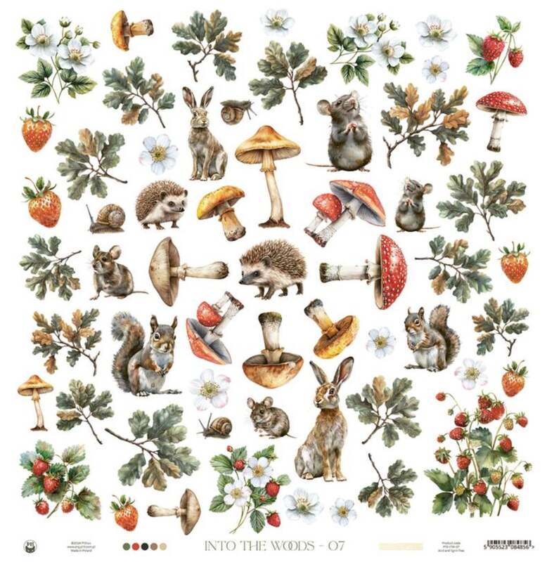Sada scrapbookových oboustranně potištěných papírů P13 12x12" - Into the Woods - sada 12 listů