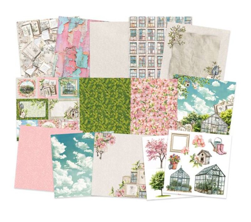 Sada scrapbookových oboustranně potištěných papírů P13 6x6" - Breathe and Bloom - sada 12 listů