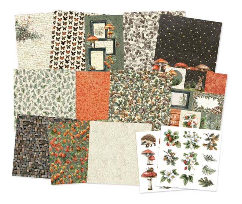 Sada scrapbookových oboustranně potištěných papírů P13 6x6" - Into the Woods - sada 12 listů