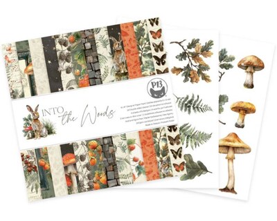 Sada scrapbookových oboustranně potištěných papírů P13 6x6" - Into the Woods - sada 12 listů