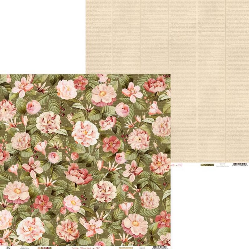 Potištěný papír 12x12" P13 Love Stories 02 - 1 list