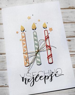 Přání ruční výroba - Svíčky - 1 ks