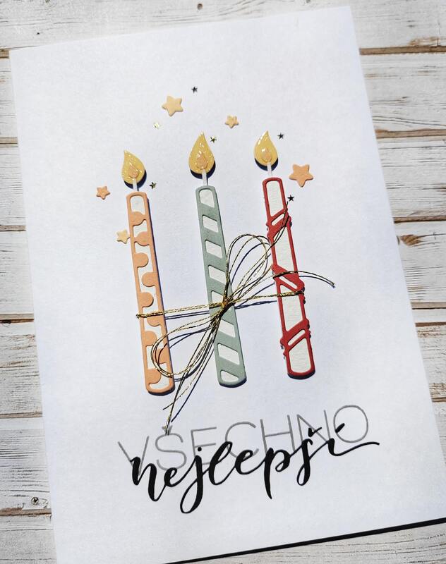 Přání ruční výroba - Svíčky - 1 ks