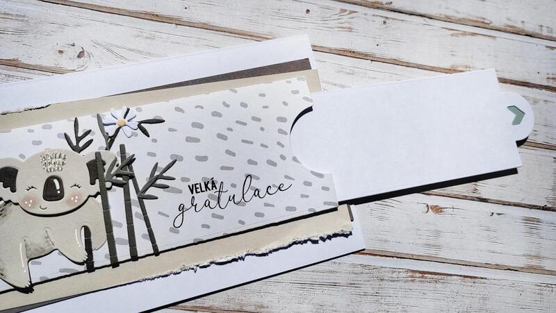 Přání ruční výroba - Koala a panda (vytahovací visačka) - 1 ks