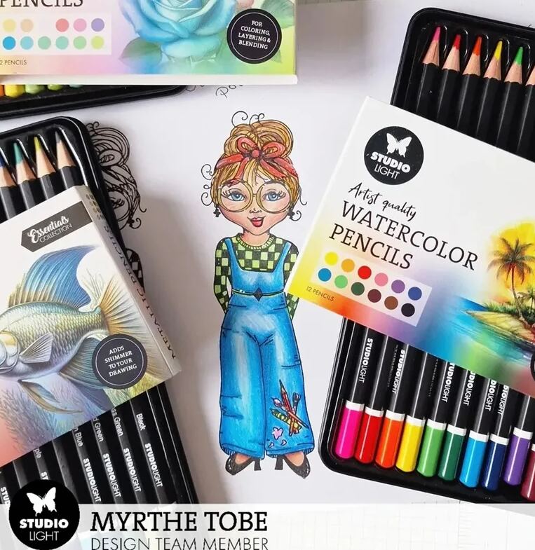 Akvarelové pastelky Studio Light - základní barvy - sada 12 ks