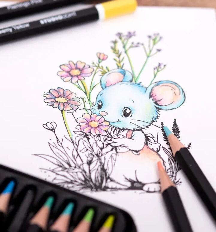 Akvarelové pastelky Studio Light - pastelové barvy - sada 12 ks