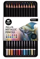 Akvarelové pastelky Studio Light - metalické barvy - sada 12 ks