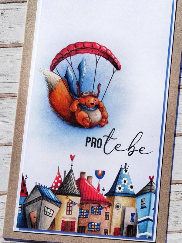 Přání ruční výroba - Veselé městečko 2 - 1 ks