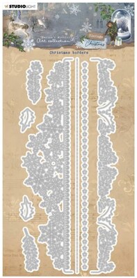 Vyřezávací šablony Studio Light - zimní bordury - sada 8 ks