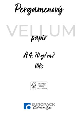 Pergamenový papír/vellum A4 - 70g - sada 10 ks - A4 - 70 g - sada 10 ks
