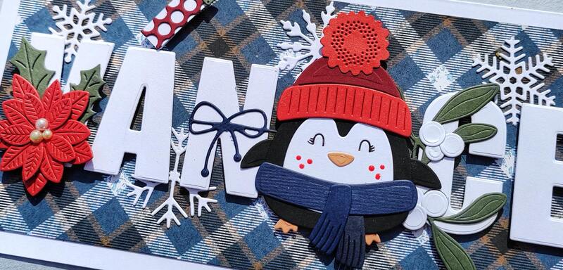 Přání ruční výroba - Veselé Vánoce Tučňák - 1 ks