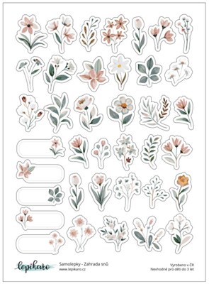 Samolepky LEPIKARO - Zahrada snů - 1 arch