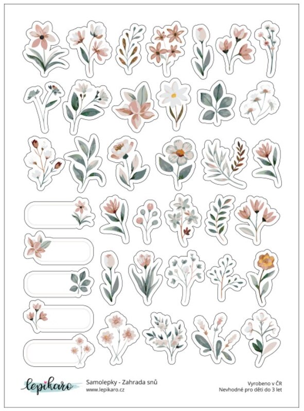 Samolepky LEPIKARO - Zahrada snů - 1 arch