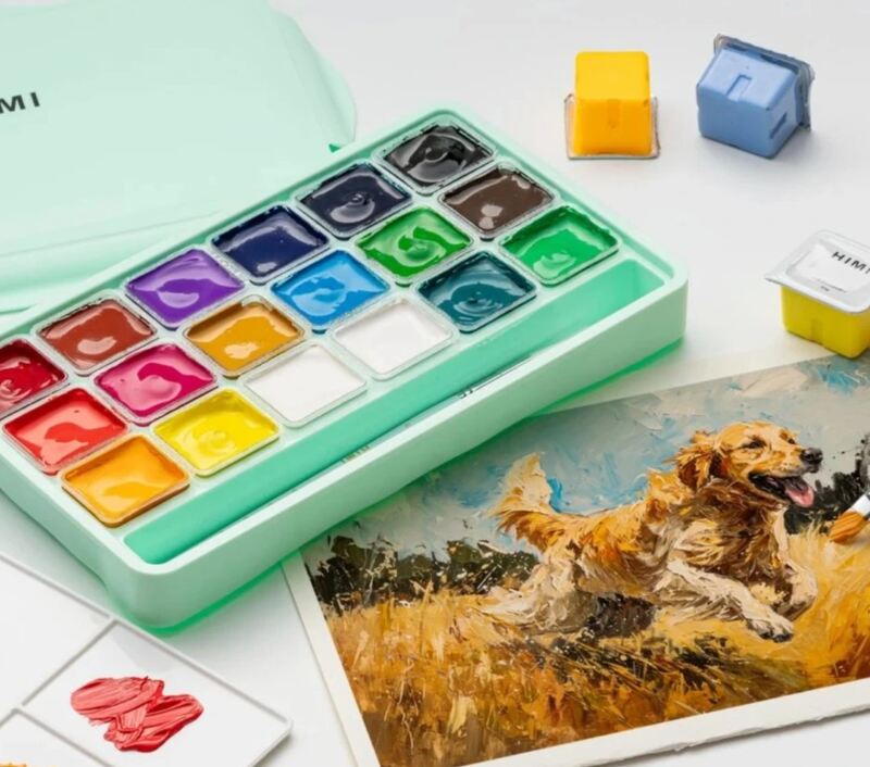 Kvašové barvy HIMI 18 zelené - 1 balení