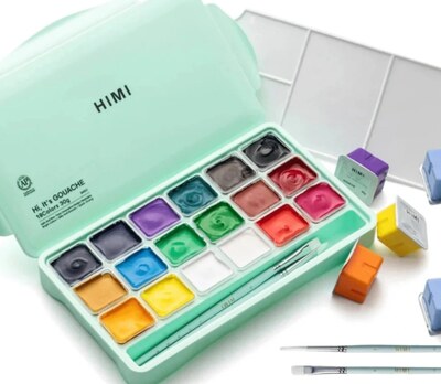 Kvašové barvy HIMI 18 zelené - 1 balení