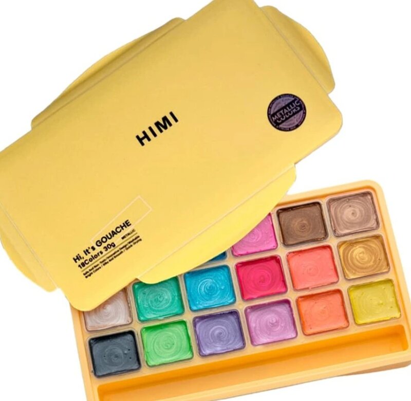 Kvašové barvy HIMI metalické 18 - 1 balení