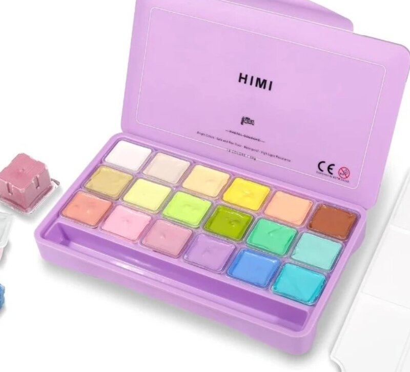 Kvašové barvy HIMI pastelové 18 - 1 balení