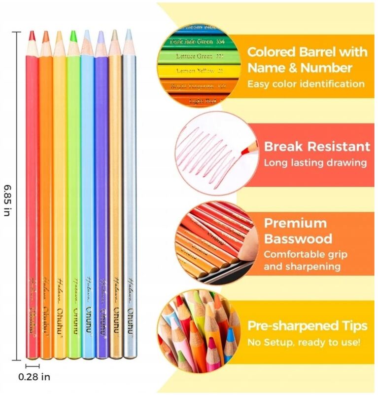 Olejové pastelky OHUHU Halawa, 72ks v kovové krabičce - 72 ks