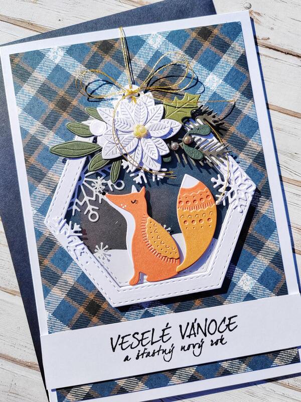 Přání ruční výroba - Vánoční ozdoba - Liška - 1 ks