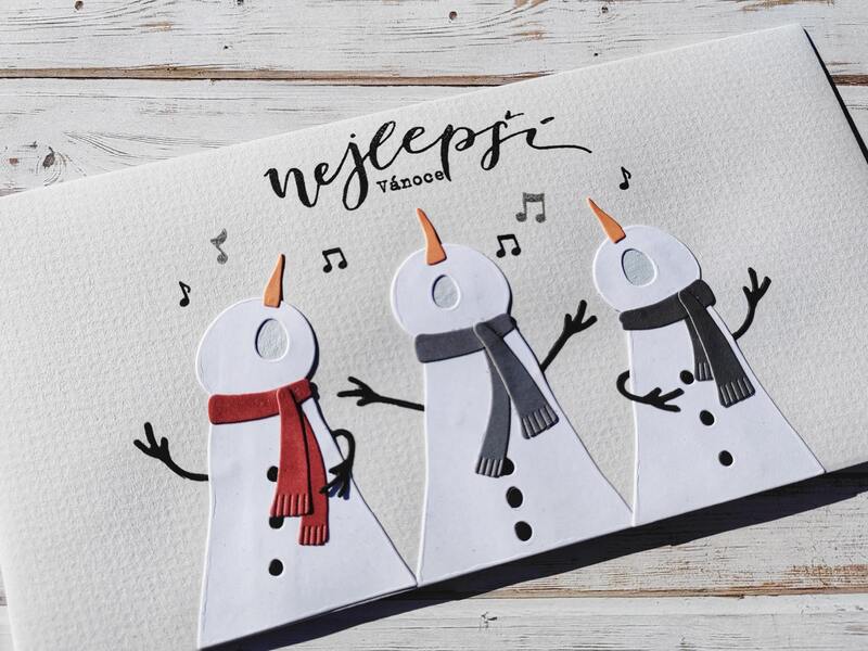 Dárková obálka - Zpívající sněhuláci - 1 ks