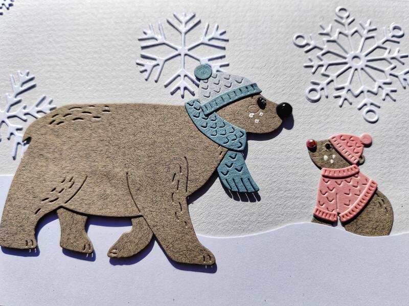 Dárková obálka - Medvídci ve sněhu - 1 ks