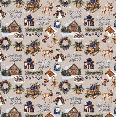 Vánoční balicí papír 70 x 100 cm - 115 g/m2 - Hřejivá zima - 1 arch