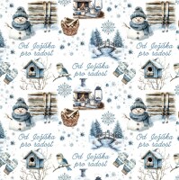 Vánoční balicí papír 70 x 100 cm - 115 g/m2 - Sněží, sněží - 1 arch