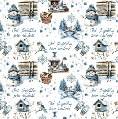 Vánoční balicí papír 70 x 100 cm - 115 g/m2 - Sněží, sněží - 1 arch