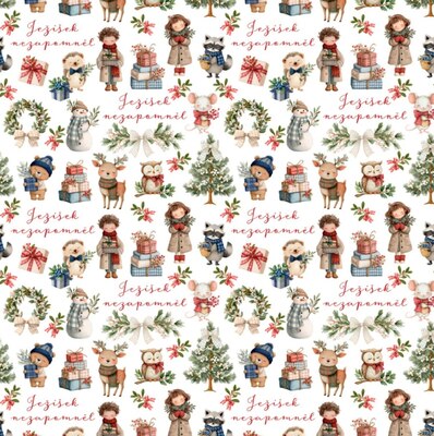 Vánoční balicí papír 70 x 100 cm - 115 g/m2 - Vánoční koleda - 1 arch