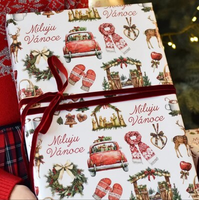 Vánoční balicí papír 70 x 100 cm - 115 g/m2 - Atmosféra Vánoc - 1 arch