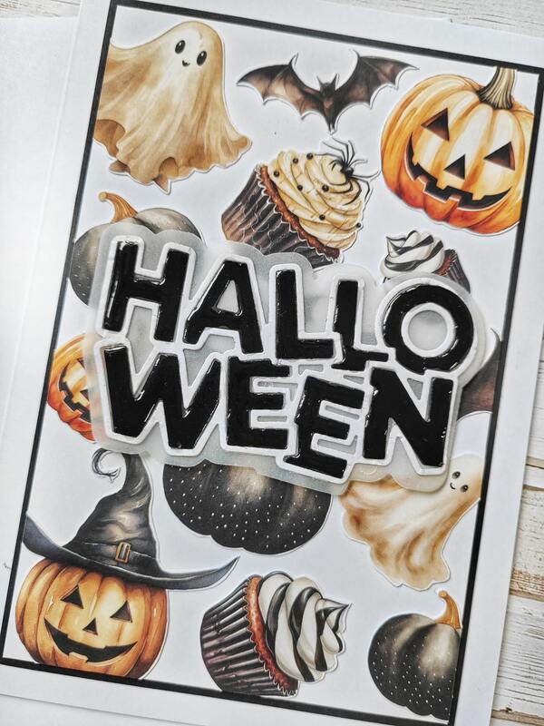 Přání ruční výroba - Halloween - 3D nápis - 1 ks