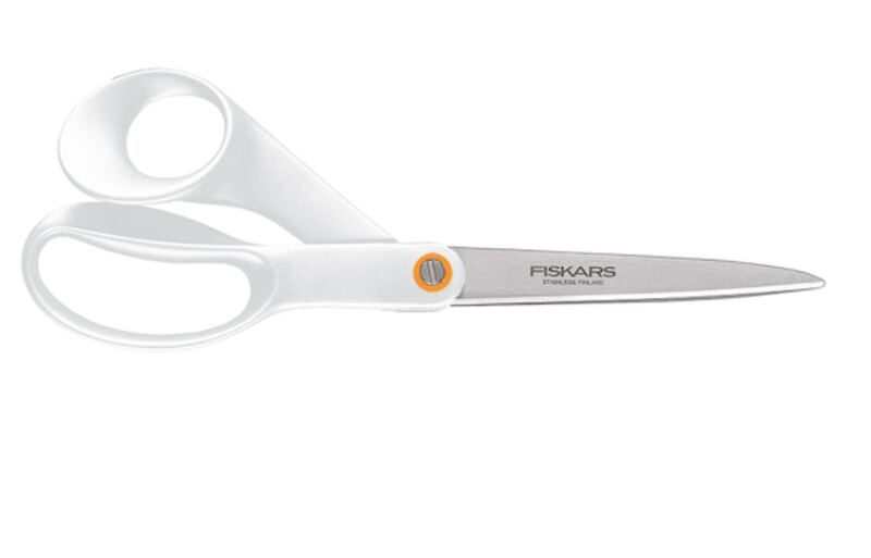 Nůžky Fiskars, bílé, 21 cm - 1 ks