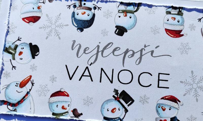 Přání ruční výroba - Nejlepší Vánoce - Sněhuláci - 1 ks