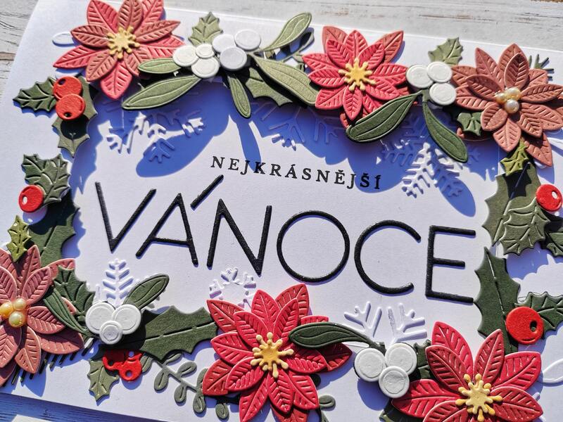 Přání ruční výroba - Vánoční hvězdy - Nejkrásnější Vánoce - 1 ks