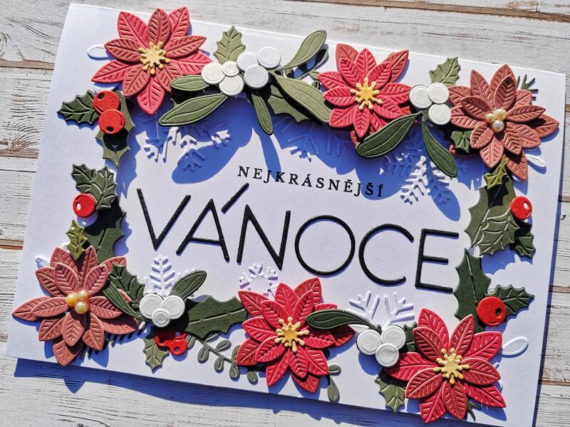 Přání ruční výroba - Vánoční hvězdy - Nejkrásnější Vánoce - 1 ks