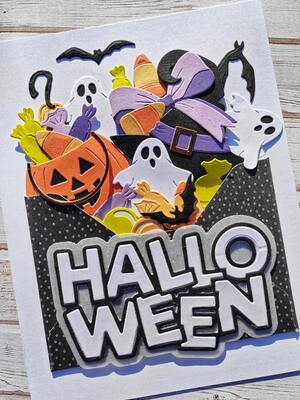 Přání ruční výroba - Halloween 8 - 1 ks