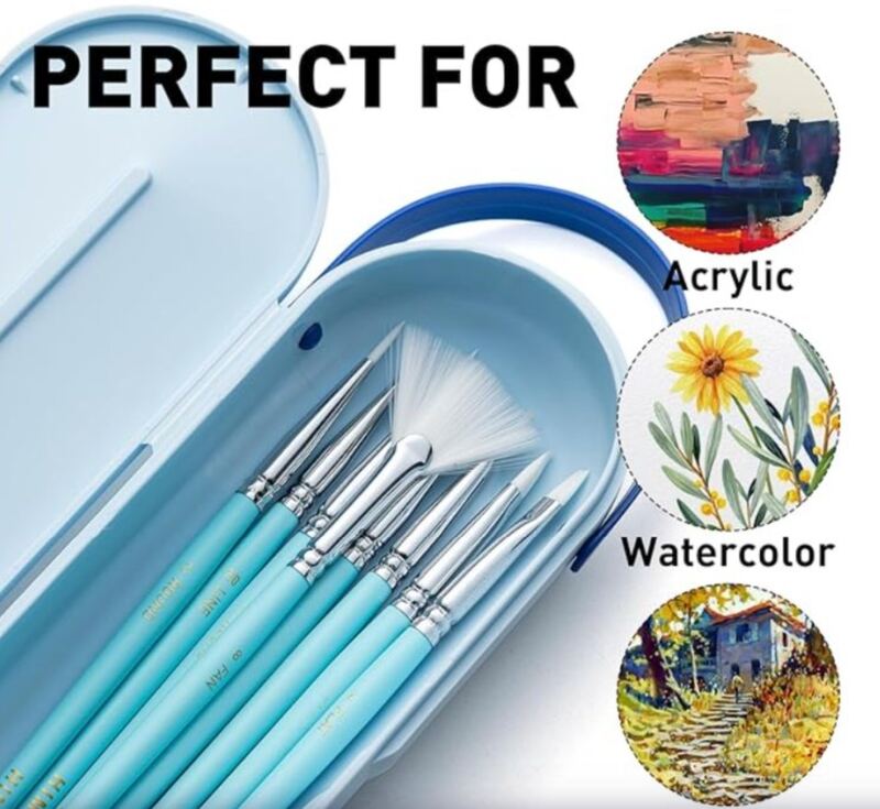 Sada 8 druhů štětců na akvarel HIMI - 8 ks v balení