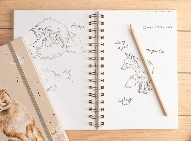 Kroužkový blook Wrendale A5 čistý - králík - 1 ks