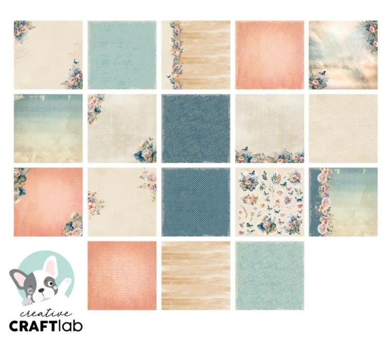 Potištěné papíry 20,3 x 20,3 cm - Studio Light - Aurelia - sada 36 listů