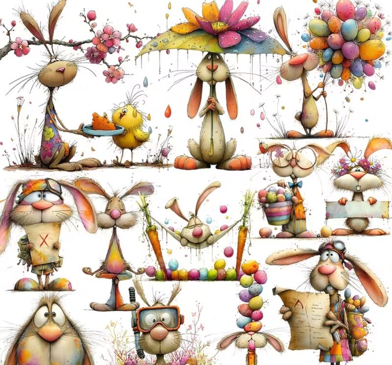 Samolepky "Velikonoční zajíčci" - sada 20 ks