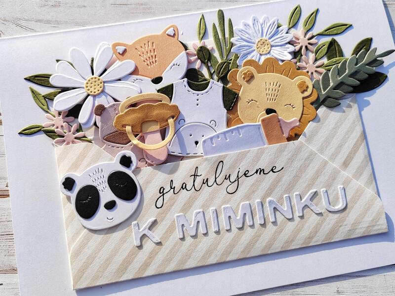 Přání ruční výroba - Narození miminka 2 - 1 ks