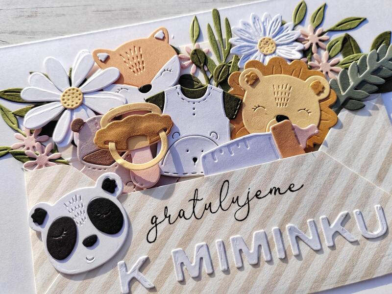 Přání ruční výroba - Narození miminka 2 - 1 ks