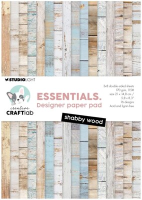 Barevné papíry 21 x 15 cm - Studio Light - staré dřevo - sada 24 listů