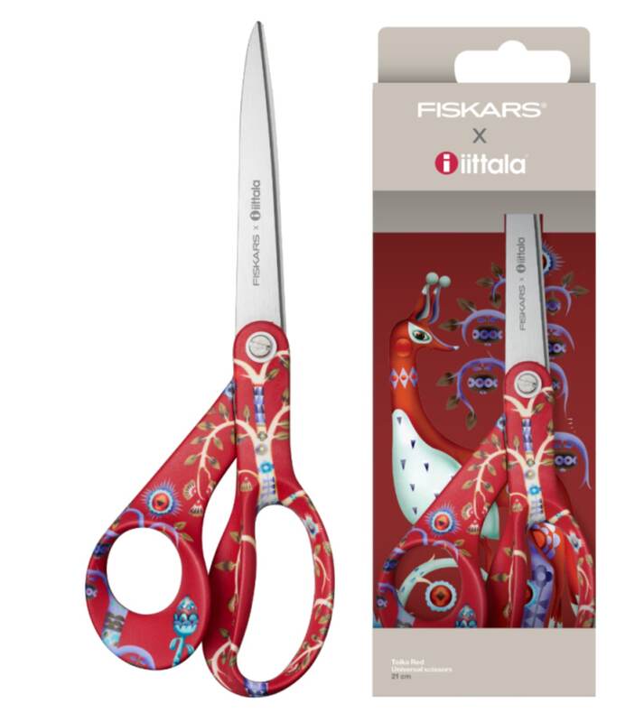 Univerzální nůžky Fiskars, červené, 21 cm - 1 ks