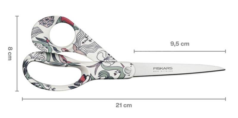 Univerzální nůžky Fiskars, bílé s obrázky, 21 cm - 1 ks