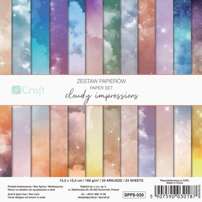 Sada scrapbookových papírů DP Craft 15x15 cm - duhové nebe - 24 listů