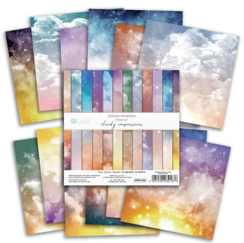 Sada scrapbookových papírů DP Craft 15x15 cm - duhové nebe - 24 listů