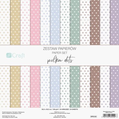 Sada scrapbookových papírů DP Craft 30x30 cm - puntíky - 24 listů