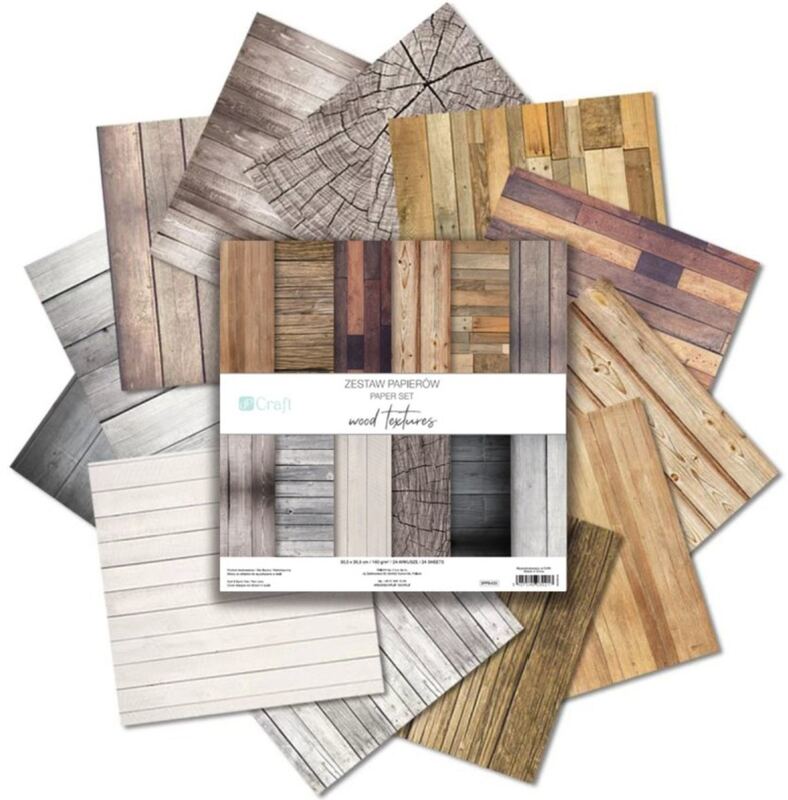Sada scrapbookových papírů DP Craft 30x30 cm - dřevo - 24 listů